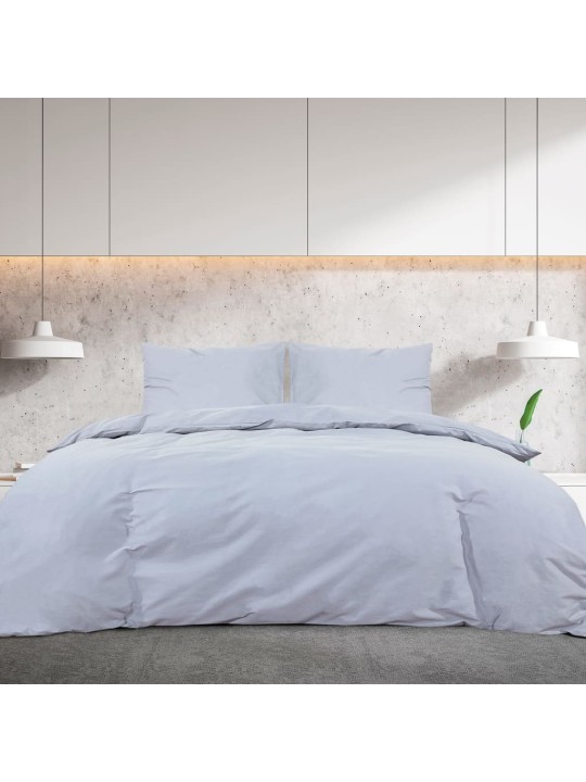 Sada ložního prádla šedá 225 x 220 cm lehké mikrovlákno