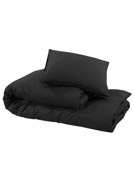 Sada ložního prádla černá 200 x 200 cm lehké mikrovlákno