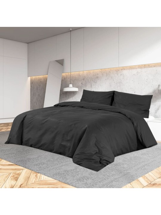 Sada ložního prádla černá 260 x 240 cm lehké mikrovlákno