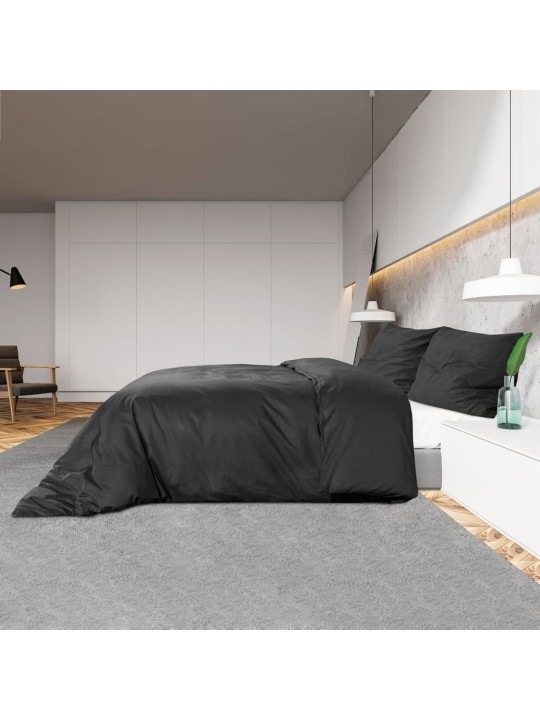 Sada ložního prádla černá 200 x 200 cm lehké mikrovlákno