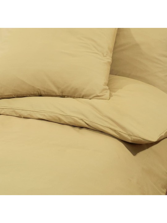 Sada ložního prádla taupe 140 x 200 cm lehké mikrovlákno