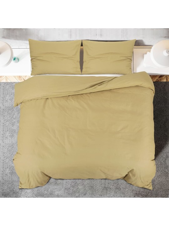 Sada ložního prádla taupe 135 x 200 cm lehké mikrovlákno