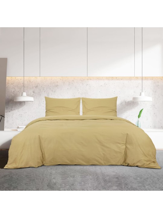 Sada ložního prádla taupe 135 x 200 cm lehké mikrovlákno