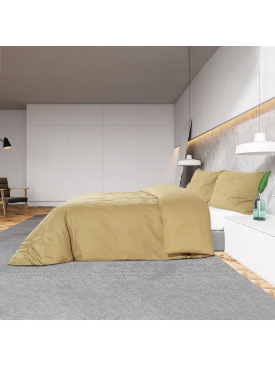 Sada ložního prádla taupe 200 x 220 cm lehké mikrovlákno