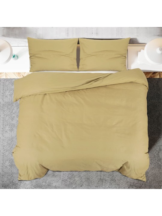 Sada ložního prádla taupe 140 x 200 cm lehké mikrovlákno