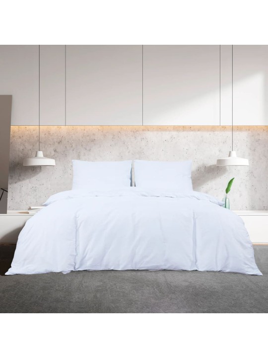Sada ložního prádla bílá 240 x 220 cm lehké mikrovlákno