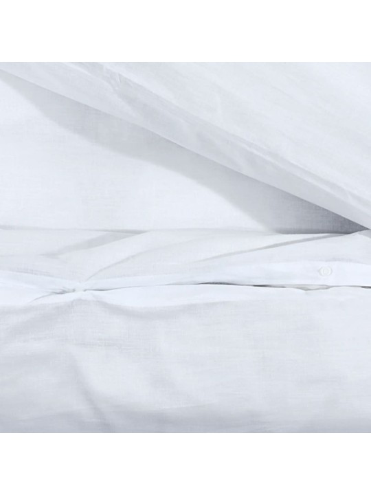 Sada ložního prádla bílá 200 x 200 cm lehké mikrovlákno