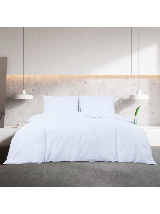Sada ložního prádla bílá 260 x 220 cm lehké mikrovlákno