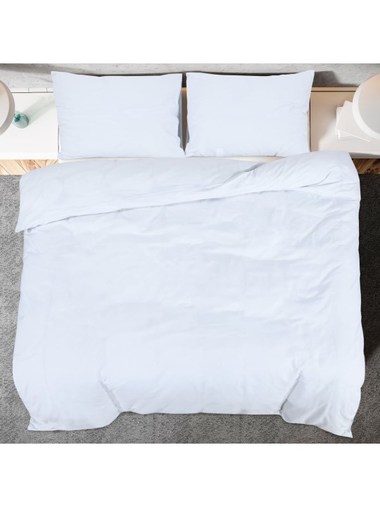 Sada ložního prádla bílá 260 x 220 cm lehké mikrovlákno