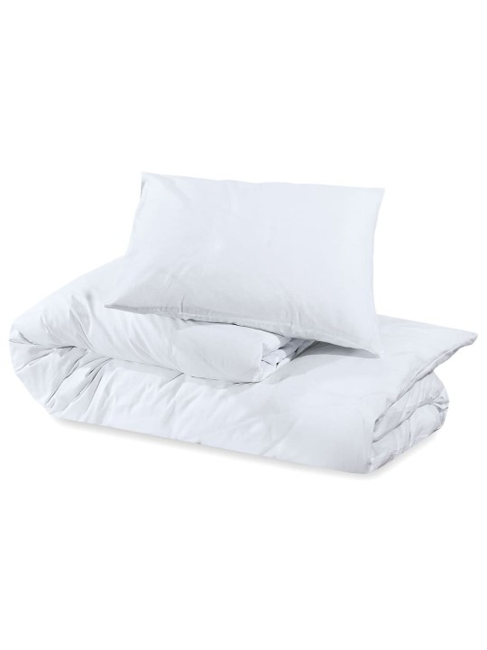 Sada ložního prádla bílá 260 x 220 cm lehké mikrovlákno