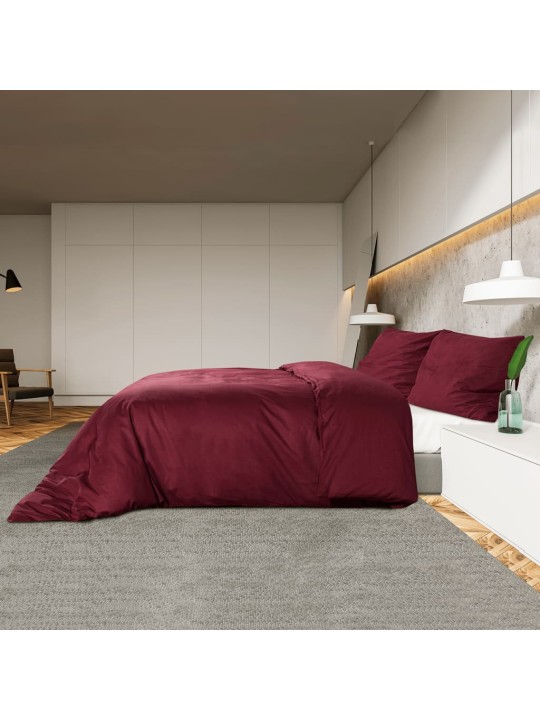Sada ložního prádla bordó 140 x 200 cm lehké mikrovlákno