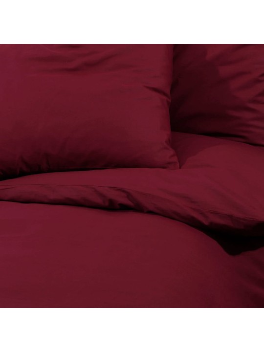Sada ložního prádla bordó 200 x 200 cm lehké mikrovlákno