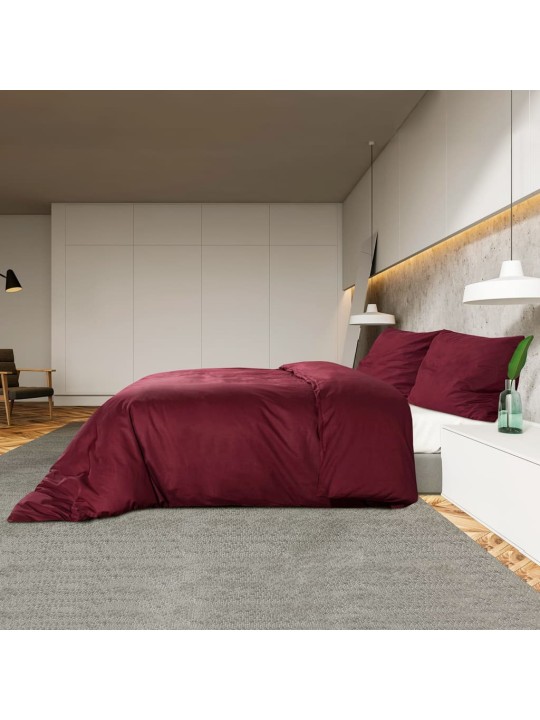 Sada ložního prádla bordó 200 x 200 cm lehké mikrovlákno