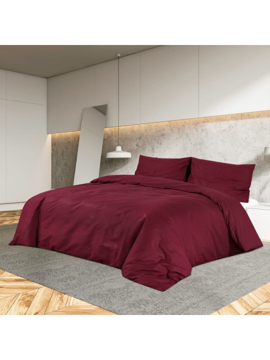 Sada ložního prádla bordó 200 x 200 cm lehké mikrovlákno
