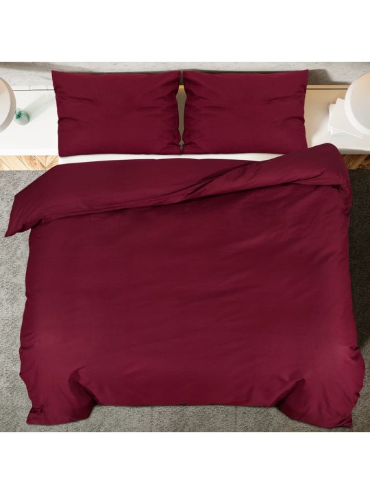 Sada ložního prádla bordó 225 x 220 cm lehké mikrovlákno