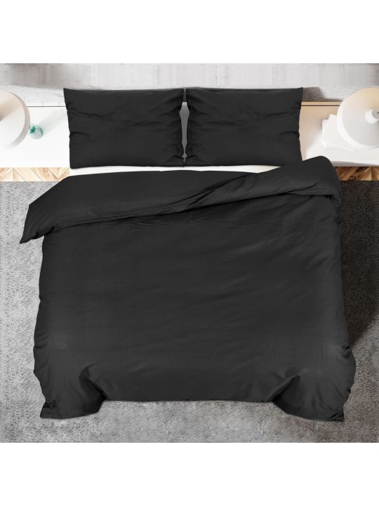 Sada ložního prádla černá 260 x 220 cm bavlna