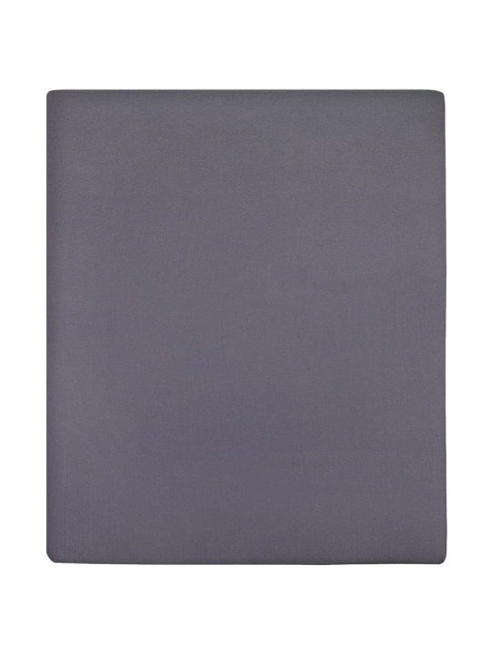Jersey prostěradla 2 ks antracitová 90 x 200 cm bavlna