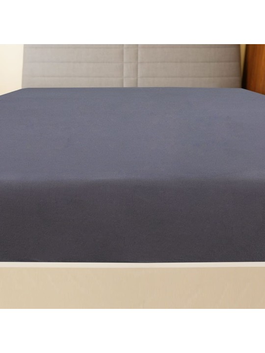 Jersey prostěradla 2 ks antracitová 90 x 200 cm bavlna