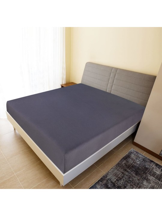 Jersey prostěradla 2 ks antracitová 90 x 200 cm bavlna