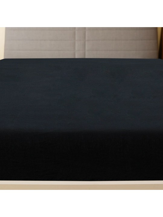 Jersey prostěradlo černé 100x200 cm bavlna