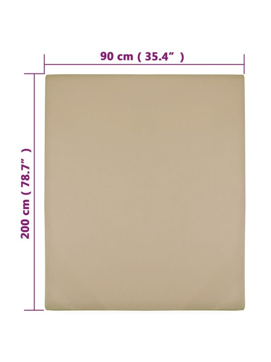Jersey prostěradla 2 ks taupe 90 x 200 cm bavlna