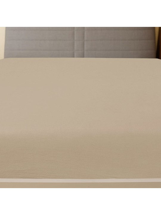 Jersey prostěradlo taupe 100x200 cm bavlna