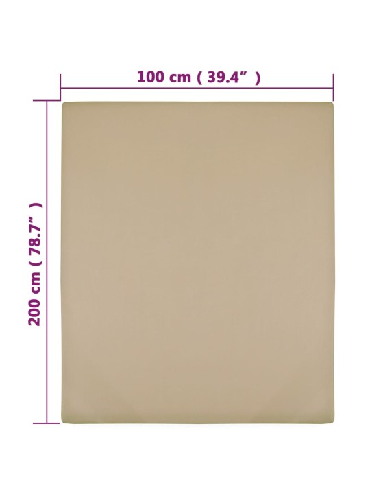 Jersey prostěradlo taupe 100x200 cm bavlna