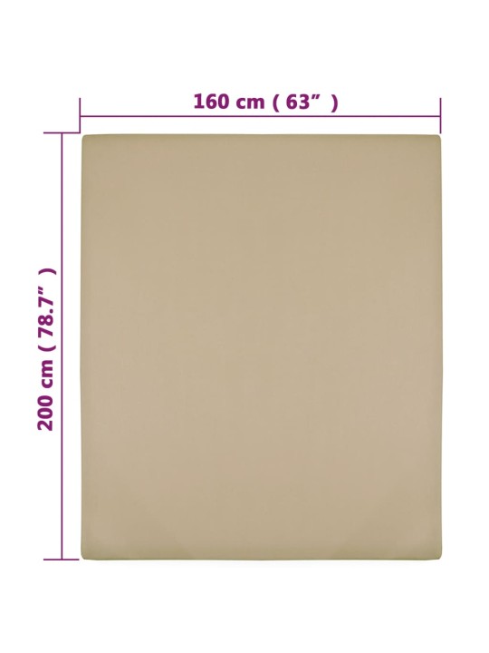 Jersey prostěradlo taupe 160x200 cm bavlna
