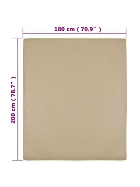 Jersey prostěradlo taupe 180x200 cm bavlna