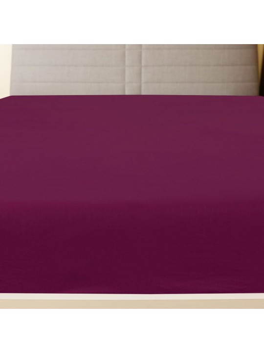 Jersey prostěradlo bordó 90 x 200 cm bavlna