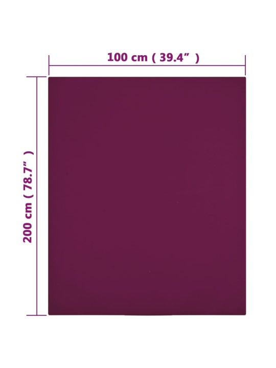 Jersey prostěradlo bordó 100x200 cm bavlna