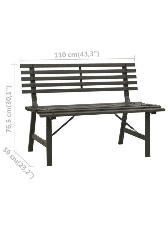 Zahradní lavička 110 cm ocel černá