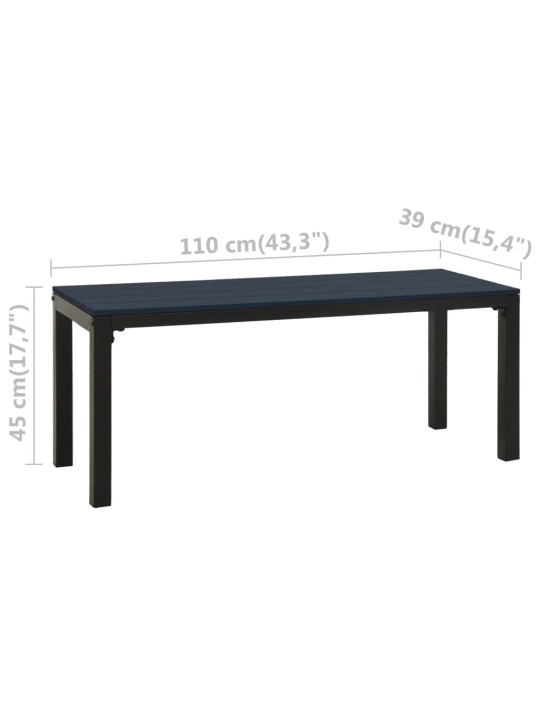 Zahradní lavice 110 cm ocel a wpc černá