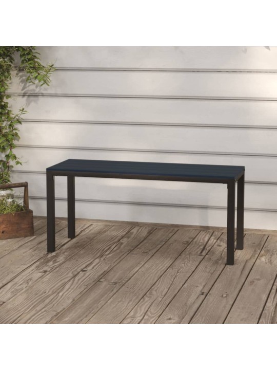 Zahradní lavice 110 cm ocel a wpc černá