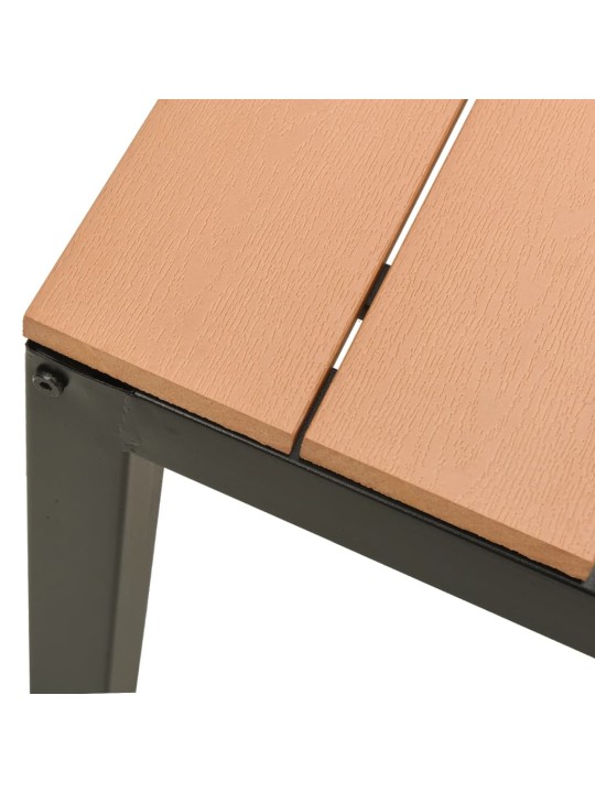 Zahradní lavice 110 cm ocel a wpc hnědá a černá