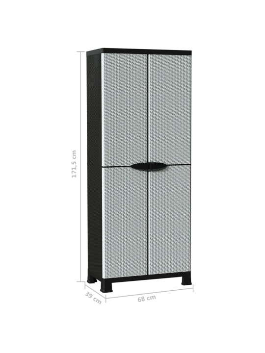 Plastová skříňka 68 x 39 x 171,5 cm ratanový design