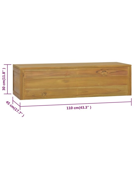 Nástěnná koupelnová skříňka 110 x 45 x 30 cm masivní teak