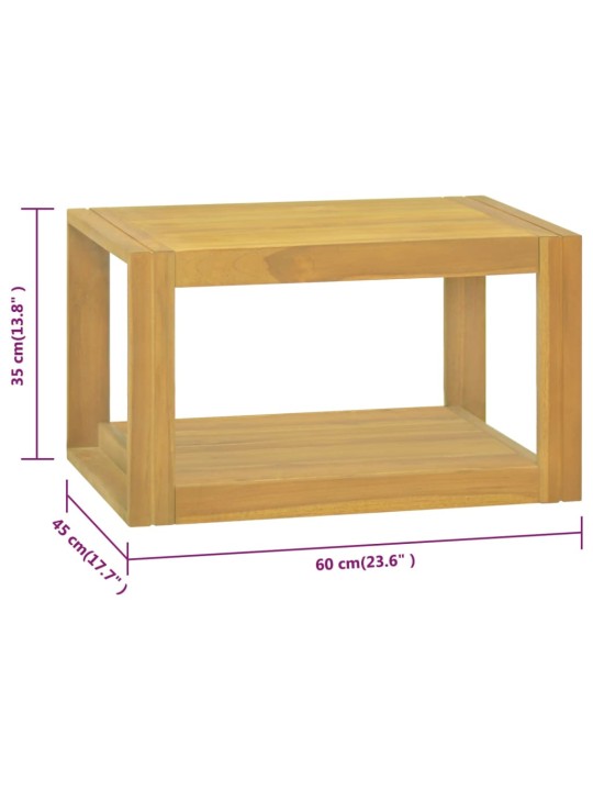 Nástěnná koupelnová skříňka 60 x 45 x 35 cm masivní teak