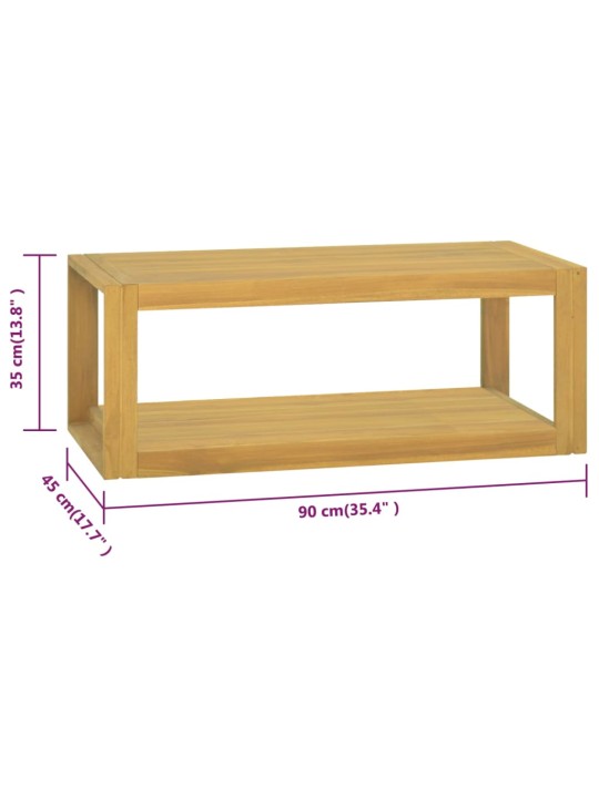 Nástěnná koupelnová skříňka 90 x 45 x 35 cm masivní teak