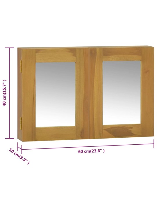 Zrcadlová skříňka 60 x 10 x 40 cm masivní teakové dřevo