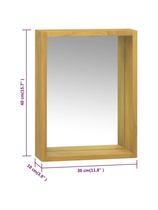 Zrcadlová skříňka 30 x 10 x 40 cm masivní teakové dřevo