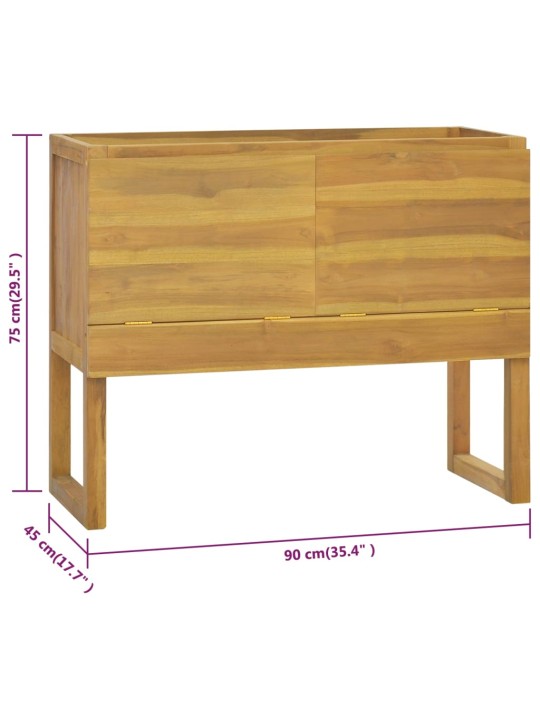 Koupelnová skříňka 90 x 40 x 75,5 cm masivní teakové dřevo