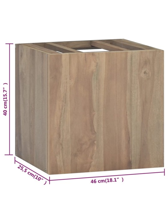 Nástěnná koupelnová skříňka 46 x 25,5 x 40 cm masivní teak