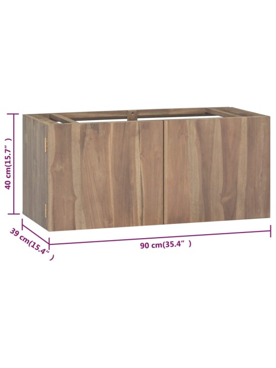 Nástěnná koupelnová skříňka 90 x 39 x 40 cm masivní teak