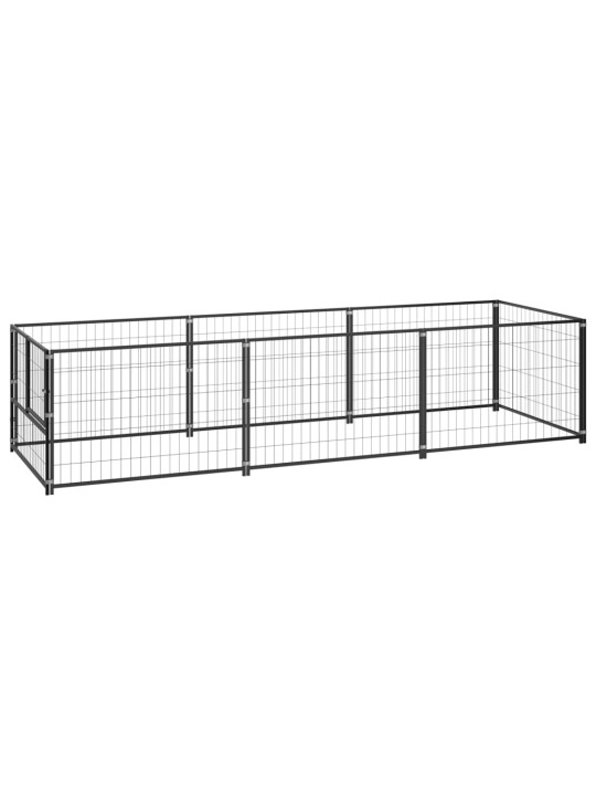 Psí kotec černý 3 m² ocel