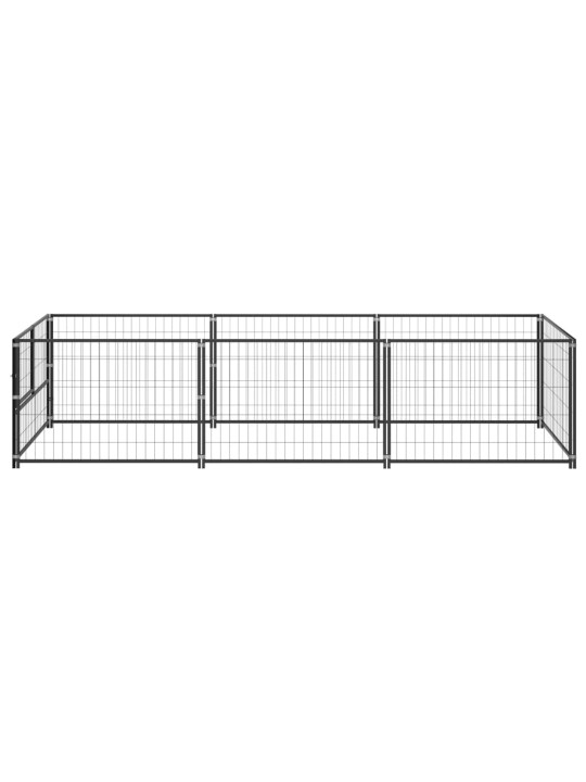 Psí kotec černý 3 m² ocel