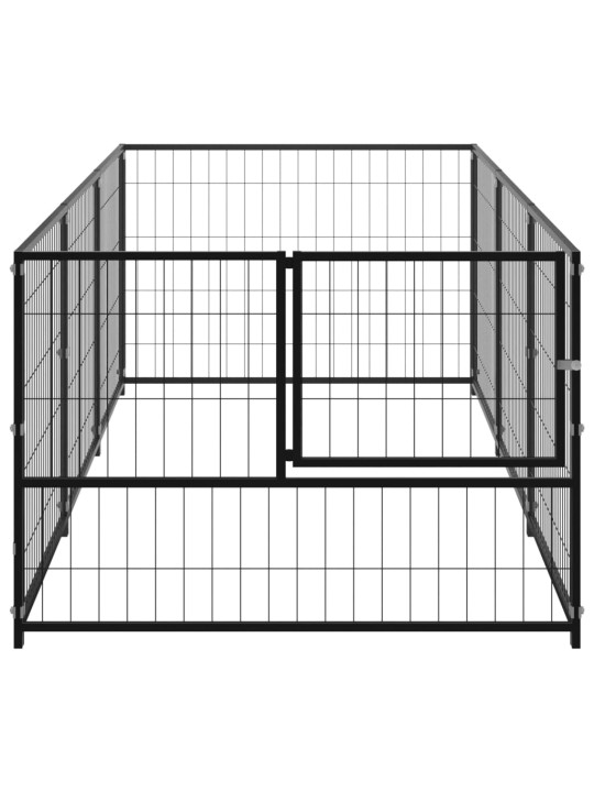 Psí kotec černý 3 m² ocel