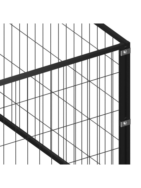 Psí kotec černý 3 m² ocel