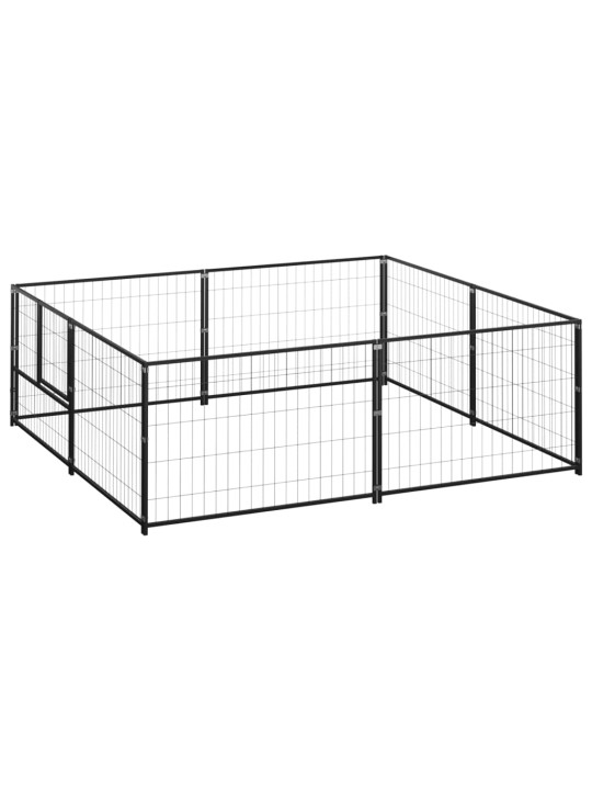 Psí kotec černý 4 m² ocel