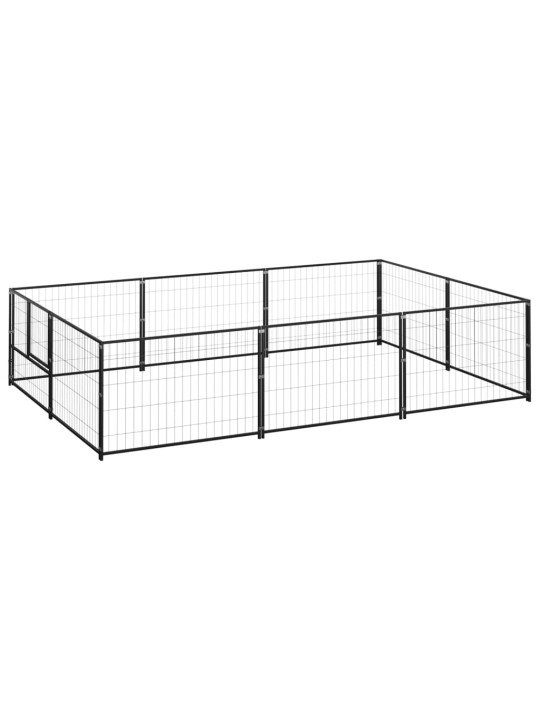 Psí kotec černý 6 m² ocel